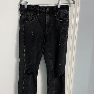 American eagle super stretch embroidered jeans size 6